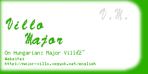 villo major business card